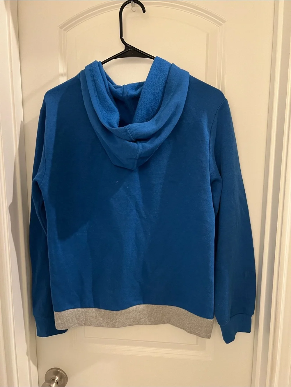 DKNY Blue, Gray & White Colorblock Crewneck Hoodie